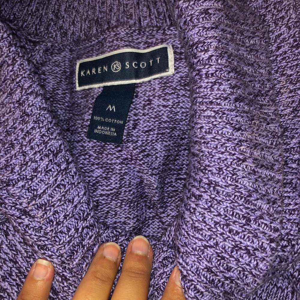 Karen Scott foldover collar sweater